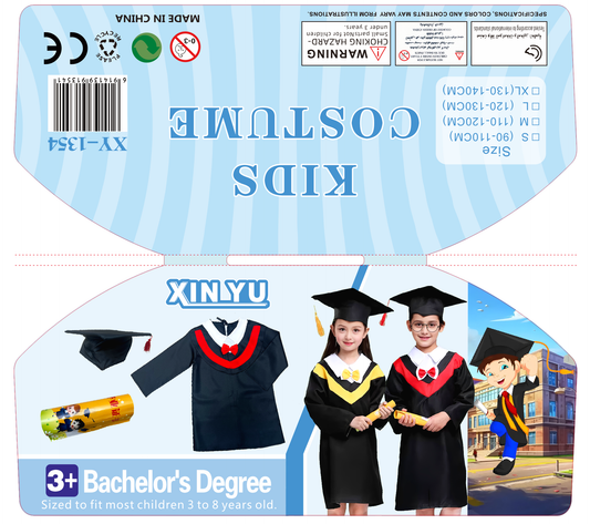 Kids Costume Graduation Gown & Cap || لبس اطفال روب وقبعة التخرج — supplier reference