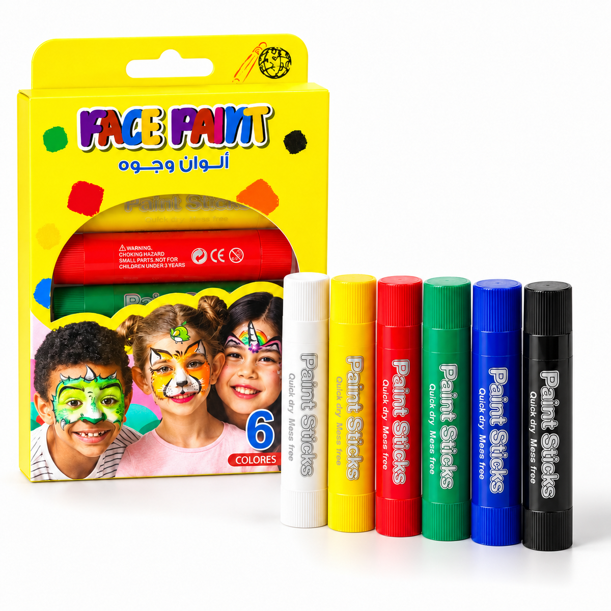 A&T Color Me Face Paint Kids Safe 6 Colors || الوان وجه كولور مي امنه للاطفال ٦ لون