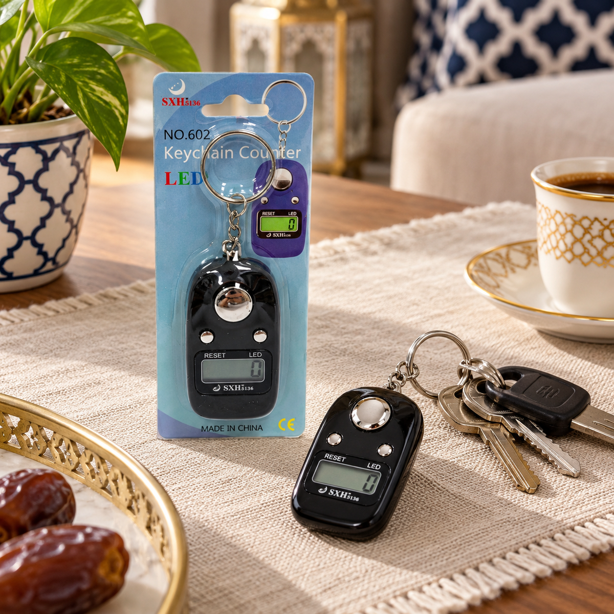 Tasbih Ring With Keychain Assorted Colors || خاتم تسبيح مع علاقة مفاتيح الوان متنوعه