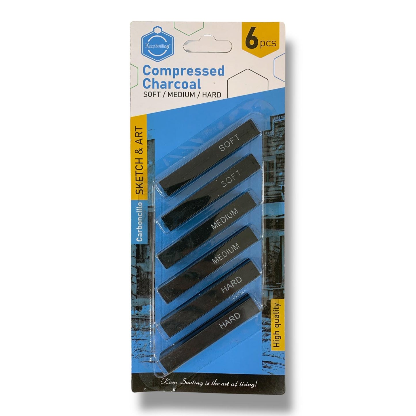 Keep Smiling Compressed Charcoal 6 pcs || مجموعة فحم مضغوط 6 حبة
