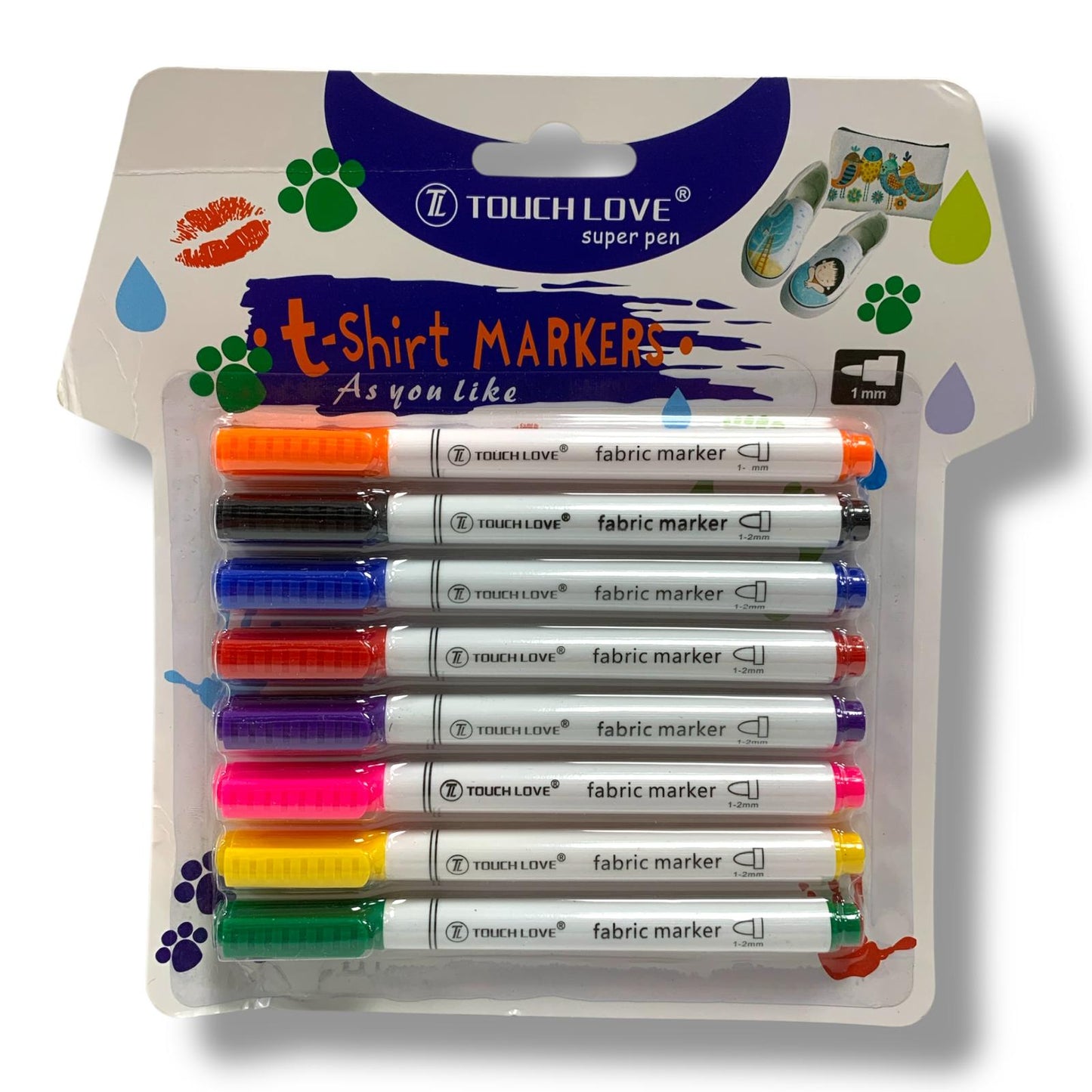 Fabric Pen Markers 8 Colors || اقلام ماركر قماش للتيشيرتات 8 لون