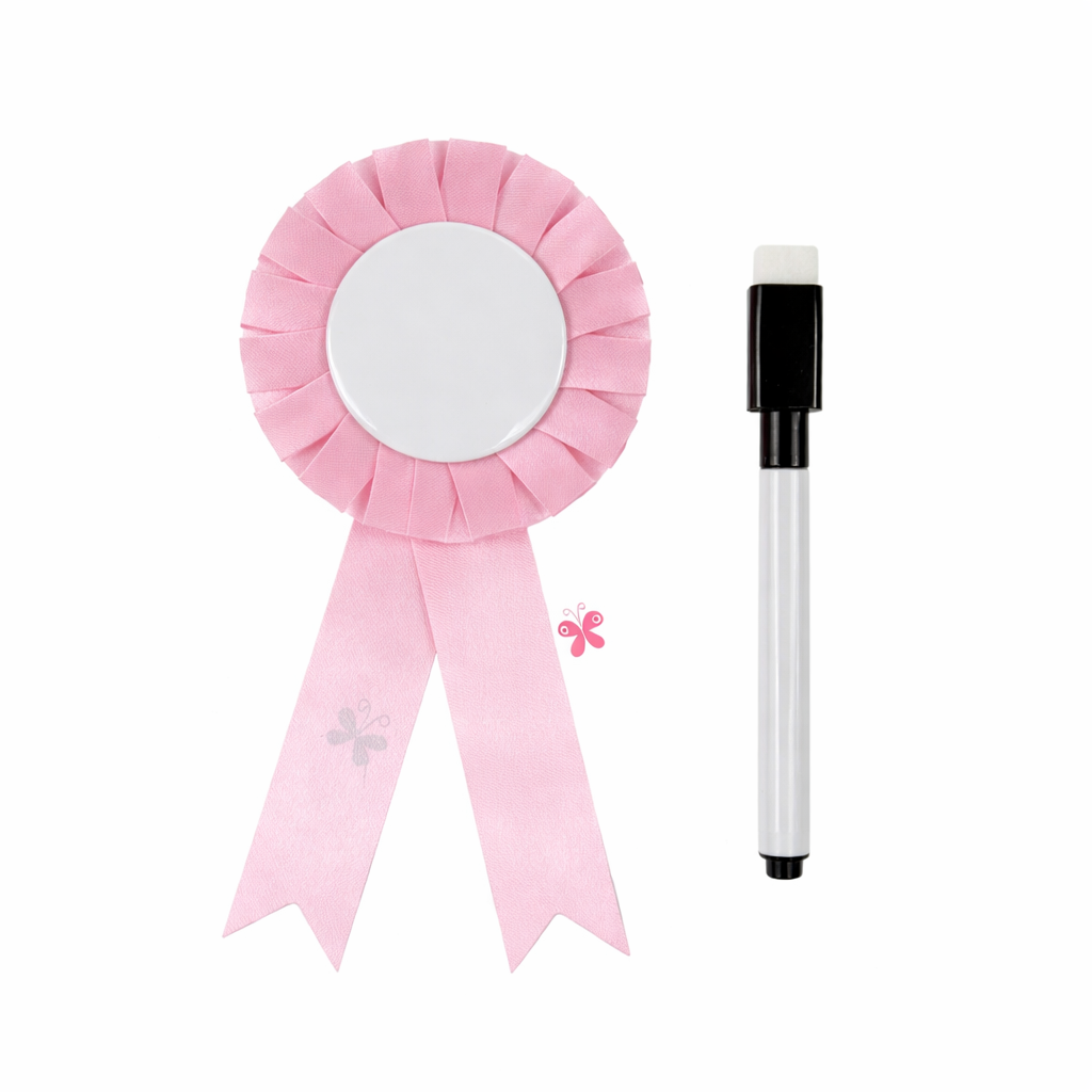 Pink Customizable Award Ribbon with Marker || ريبون تكريم مع قلم لون وردي