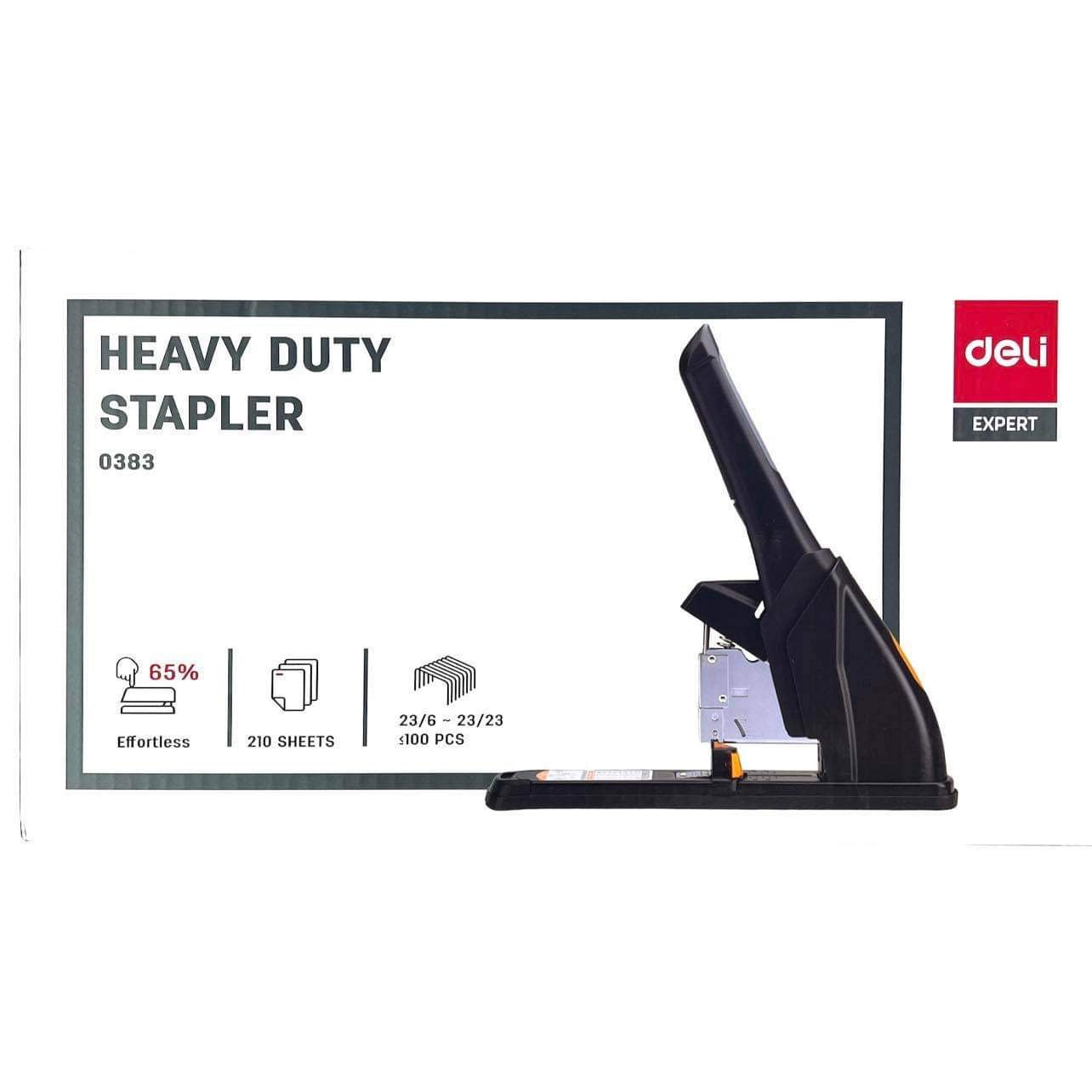 Deli Effortless Heavy Duty Stapler – E0383 || دباسة كبيرة ديلي 210 ورقة تدبيس مجهود أقل