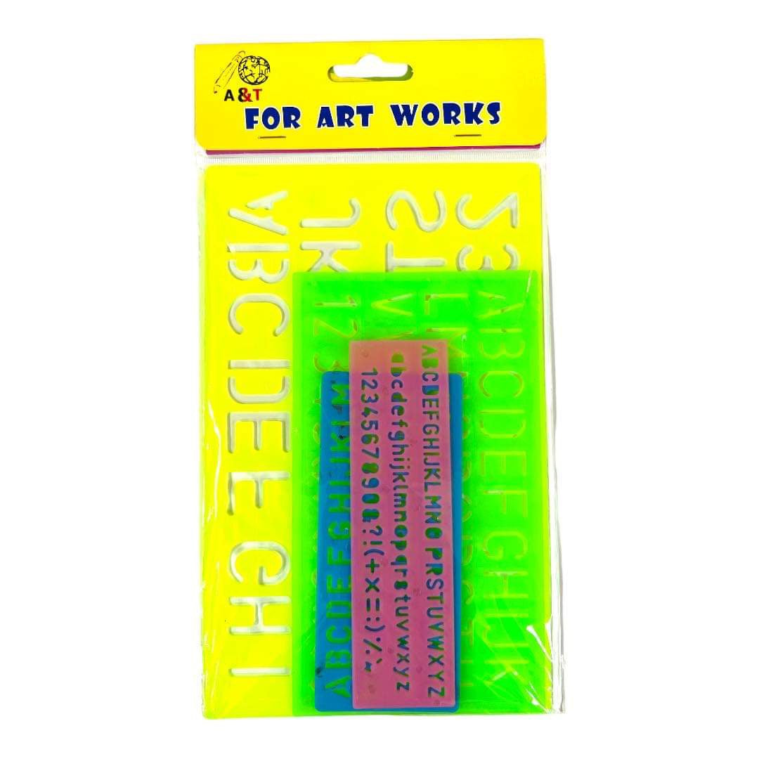 Letters and Numbers Multiple Sizes Stencil Rulers || مساطر ستنسل ارقام و احرف احجام متلفة