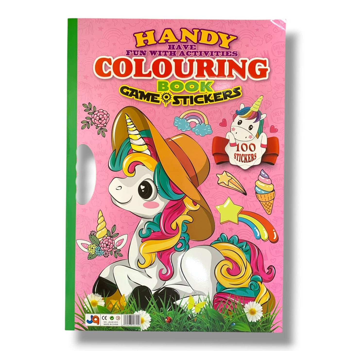 Coloring Book Game 100 Stickers Large Size unicorn || دفتر تلوين مع 100 ستيكر جامبو يونيكورن