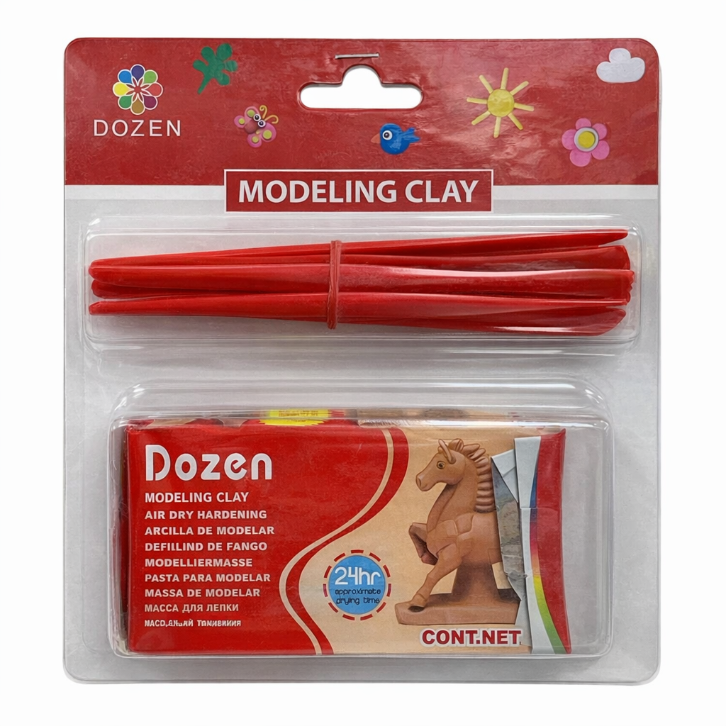 Brown Modeling Clay 250g with Tools || طين صلصال بني ٢٥٠ جرام مع ادوات خزف