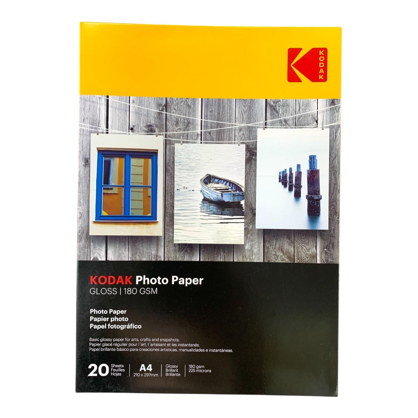Kodak Premium Photo Paper 180 GSM Glossy 20 Pcs A4 || باكيت ورق صور جلوسي لامع كوداك ١٨٠ جرام ٢٠ ورقة حجم اي فور