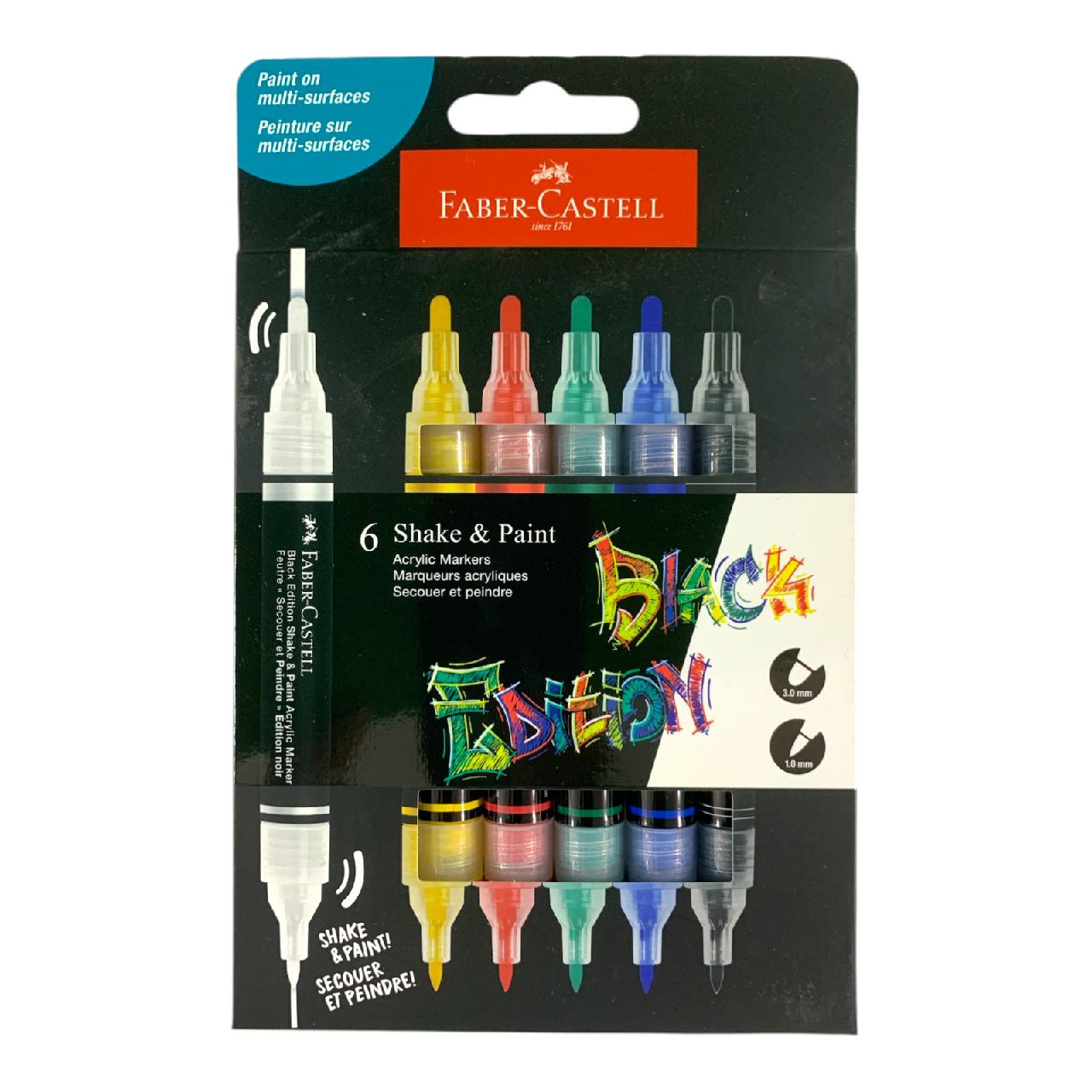 Faber-Castell Shake & Paint Markers - Black Edition || أقلام الرسم والتلوين Faber-Castell Shake & Paint - الطبعة السوداء