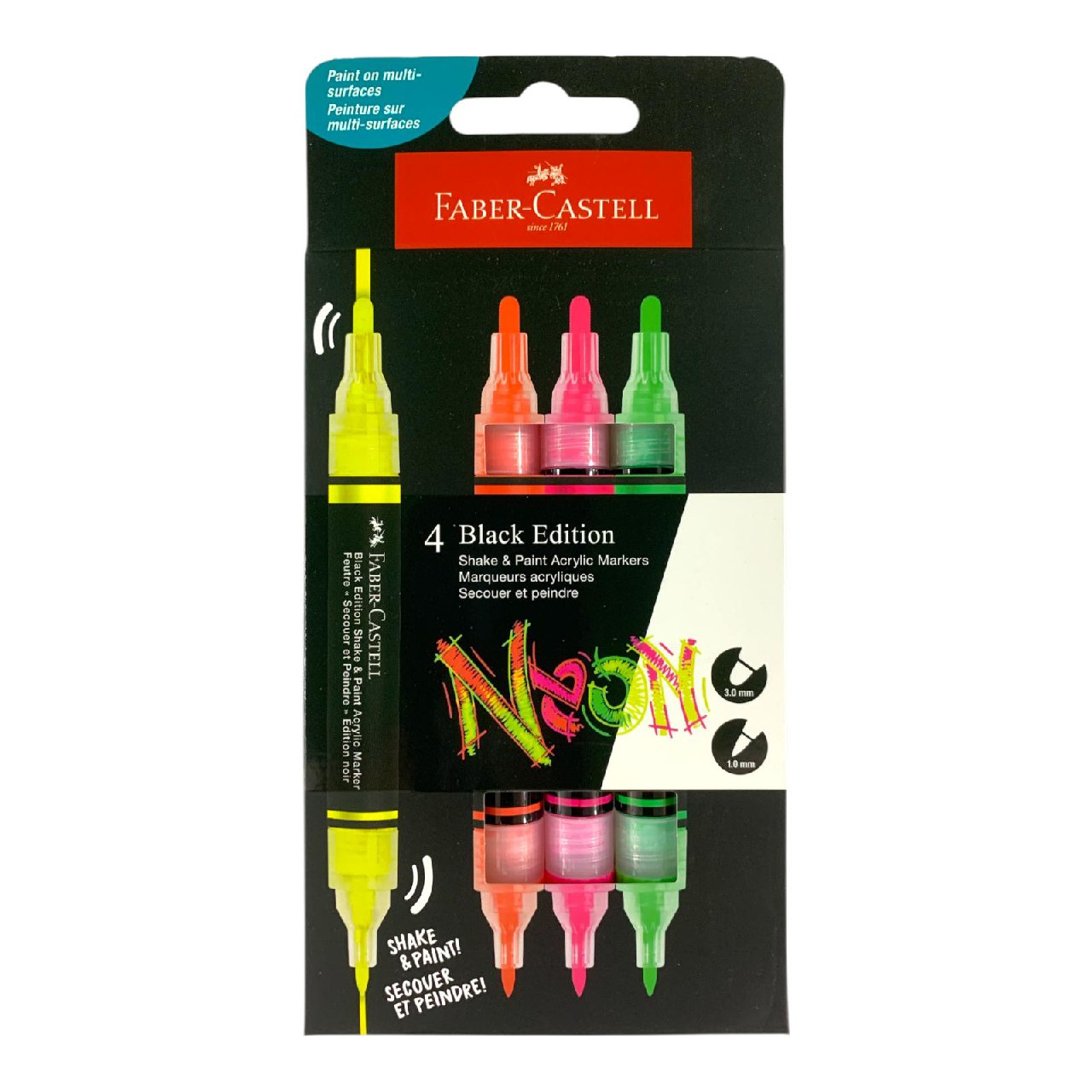 Faber-Castell Neon Acrylic Markers (4 Pack) || أقلام الأكريليك النيون من فابر كاستل (عدد 4)