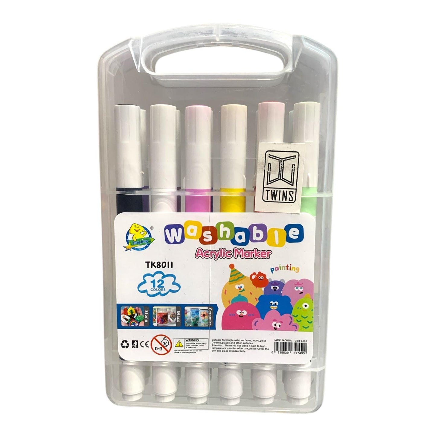 Washable Acrylic Markers 12 Colors || الوان اكريليك ماركرز قابلة للغسل ١٢ لون