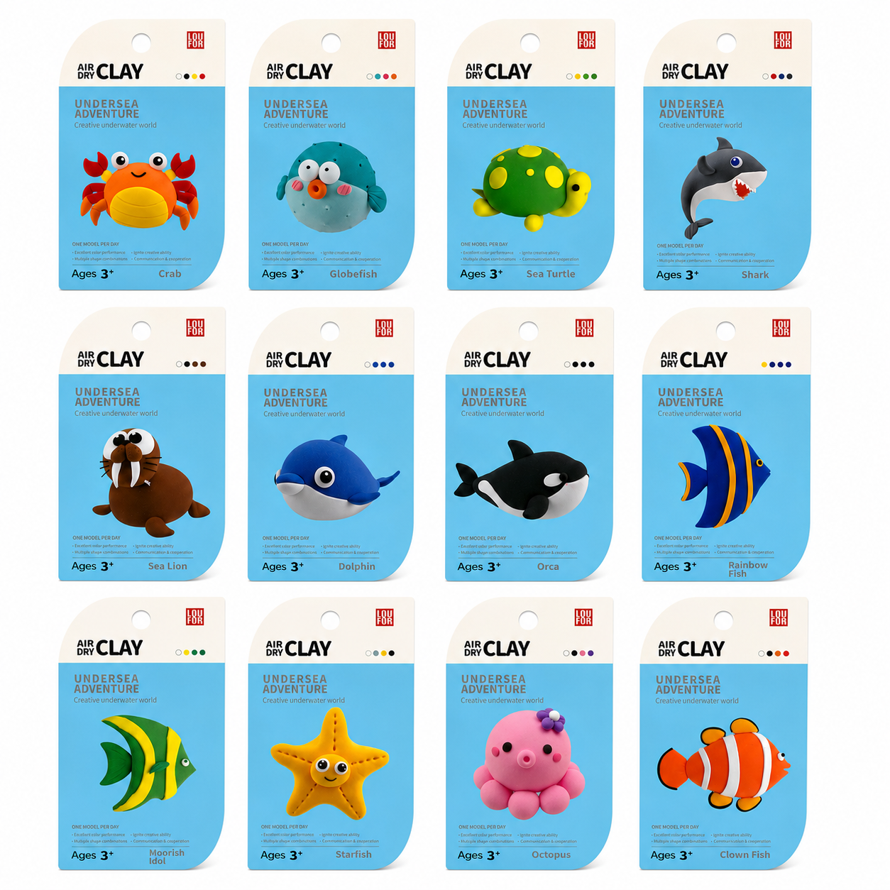 Air Dry Clay Sea Undersea Adventures Assorted Models || طين اسفنجي هوائي عالم البحار موديلات متنوعة