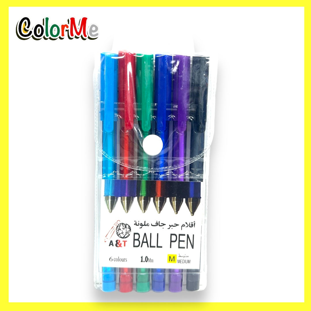 A&T Color Me Colored Pens 6 Colors || اقلام حبر ملونة ٦ لون كولور مي