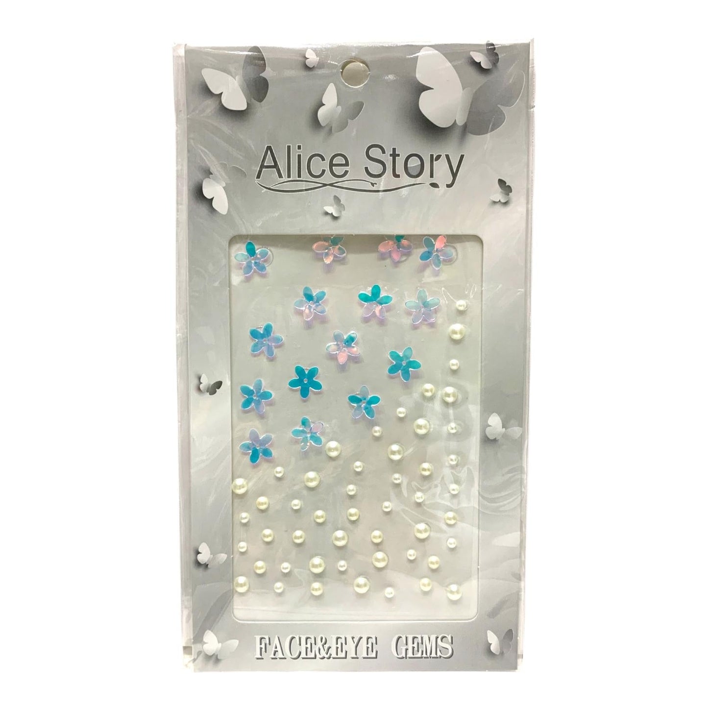 Blue Flowers Alice Story Face and Eye Stickers || ستيكر للخدود لون ازرق ورود