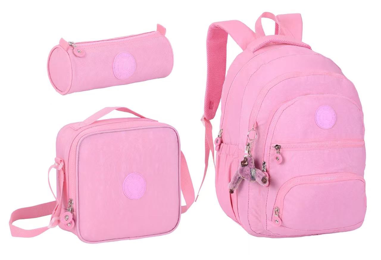Twins Back To School Glitter Set 3 Pcs Backpack + Lunch bag + Pencil Pouch Pink || مجموعة العودة للمدرسةزري 3 قطع جنطة ظهر و جنطة اكل و مقلمة وردي