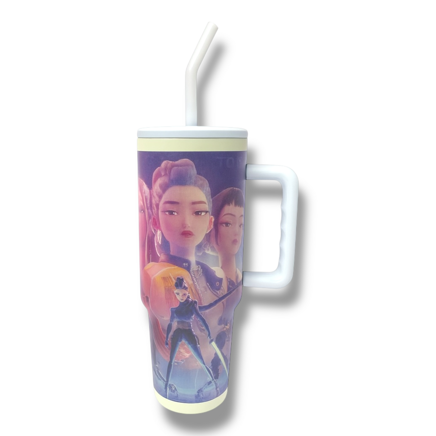 Kpop Demon Hunter Steel Water Bottle With Straw 934 ml #4 || مطارة ماء مع عود كي بوب ديمون هنتر لحفظ البرودة و الحرارة 934 مل #٤