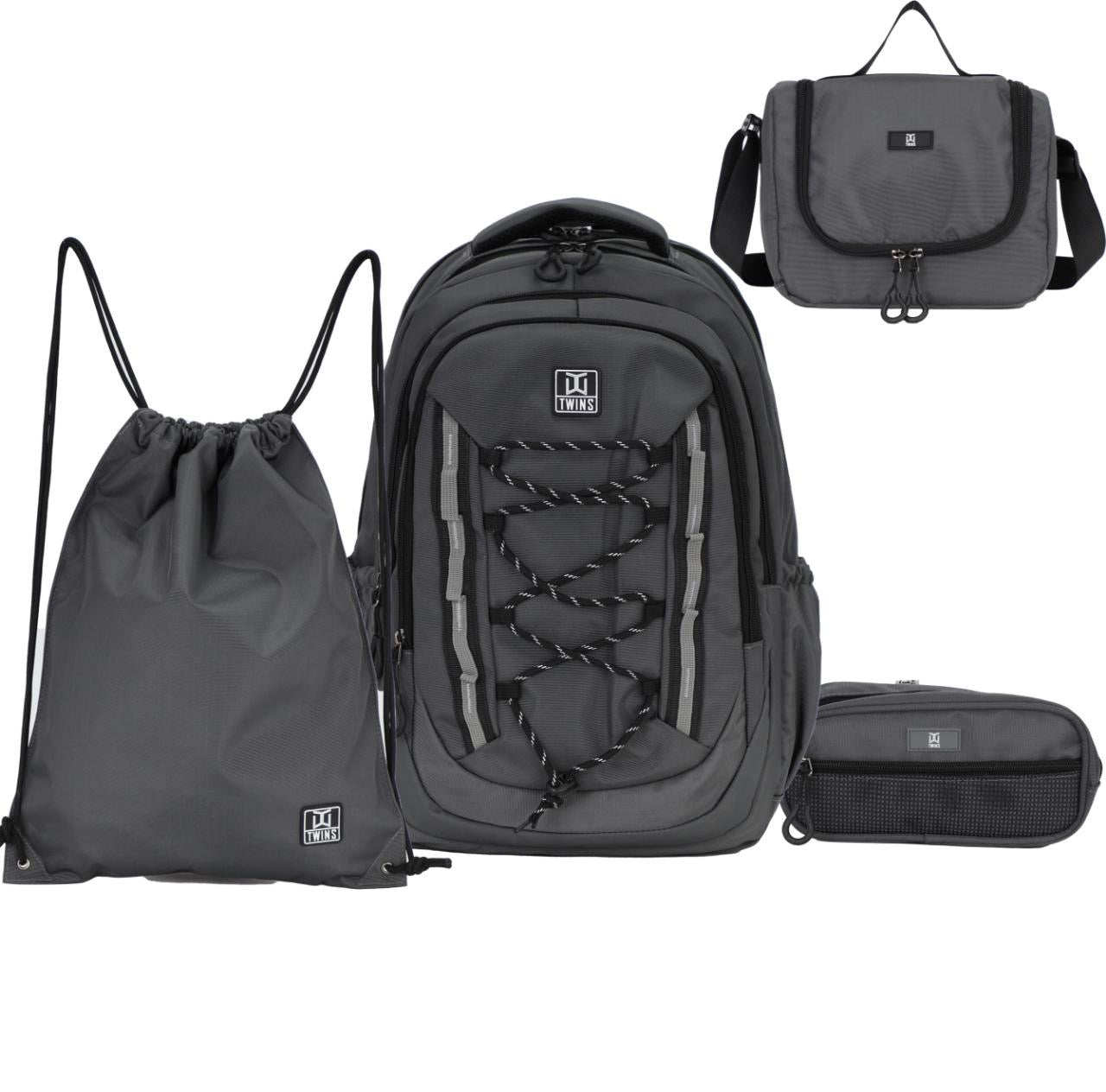 Twins Back to School Backpack Set 4 Pcs || مجموعة العودة الى المدرسة طقم ٤ قطع جنطة طهر و مقلمة و شنطة اكل و حقيبة رياضة #11