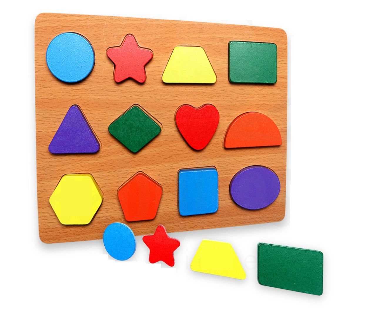 Shapes Puzzles 12 Pcs || بازل تعليمي اشكال هندسية ١٢ شكل