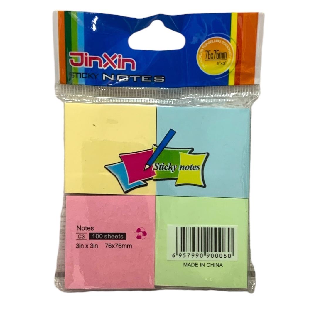 Sticky Notes 4 Colors 3x3 || ورق ملاحظات لاصق ستيكي نوت ٤ لون حجم ٣*٣