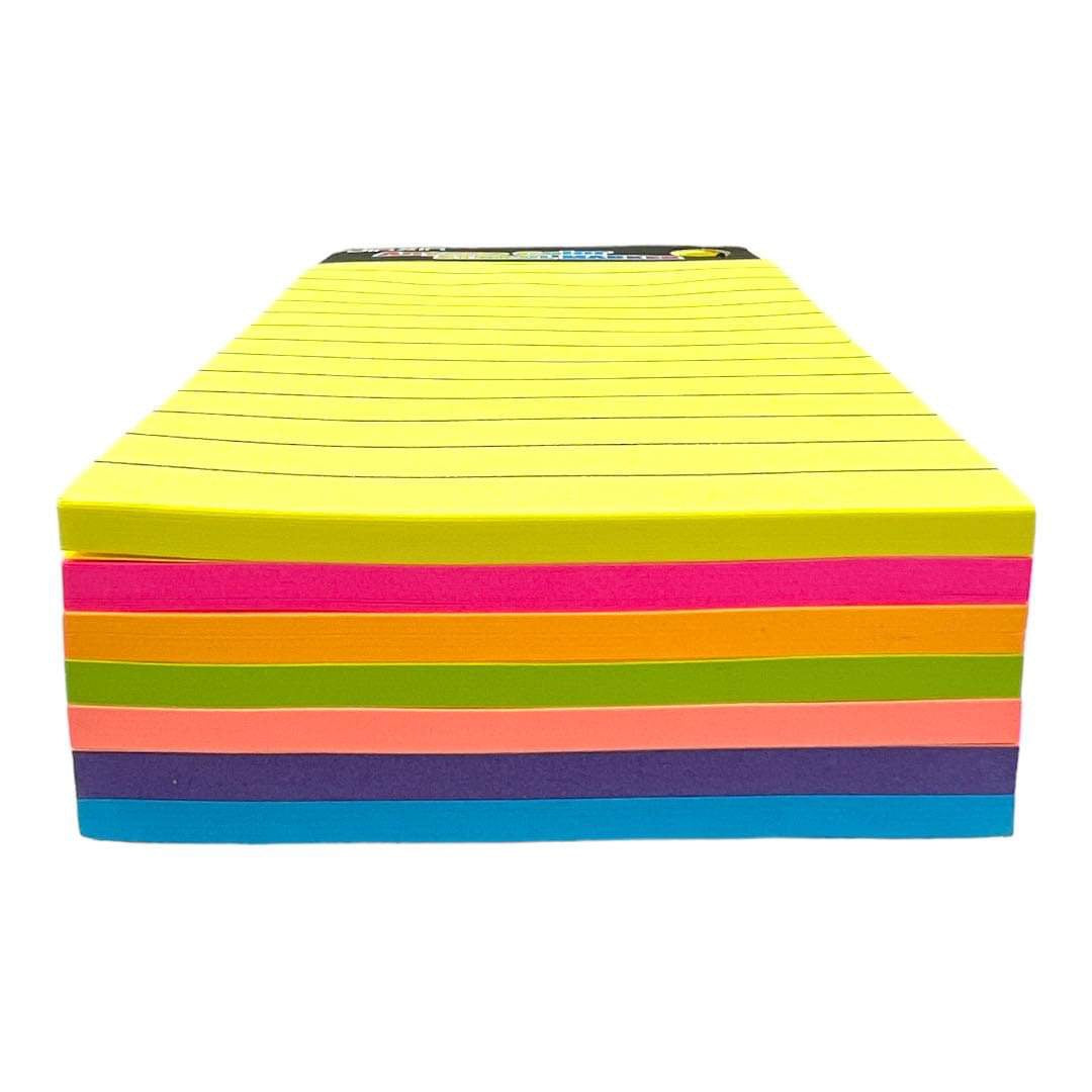 Colored Sticky Notes 15 x 7 || ورق لاصق مخطط فسفوري ستيكي نوت ١١٥*٧ سم