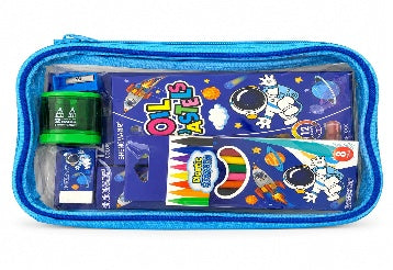 Kids Stationery Set in Pencil Case - Blue || طقم قرطاسية أطفال في مقلمة - أزرق