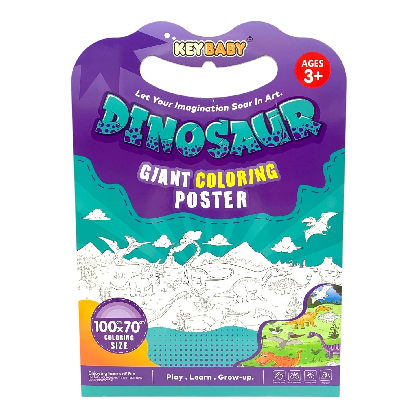 Dinosaurs Giant Coloring Poster 100 x 70 cm || بوستر رسم كبير حجم ١٠٠ *٧٠ سم الديناصورات