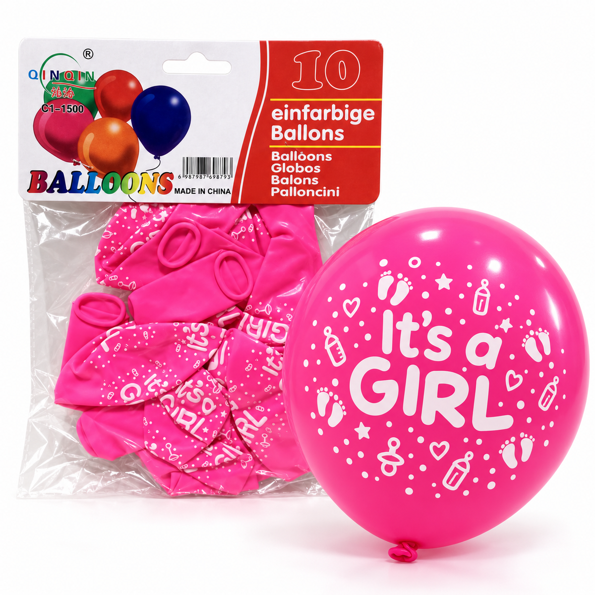 Balloons its a Girl Printed || بالونات ولادة بنت مطبوعة