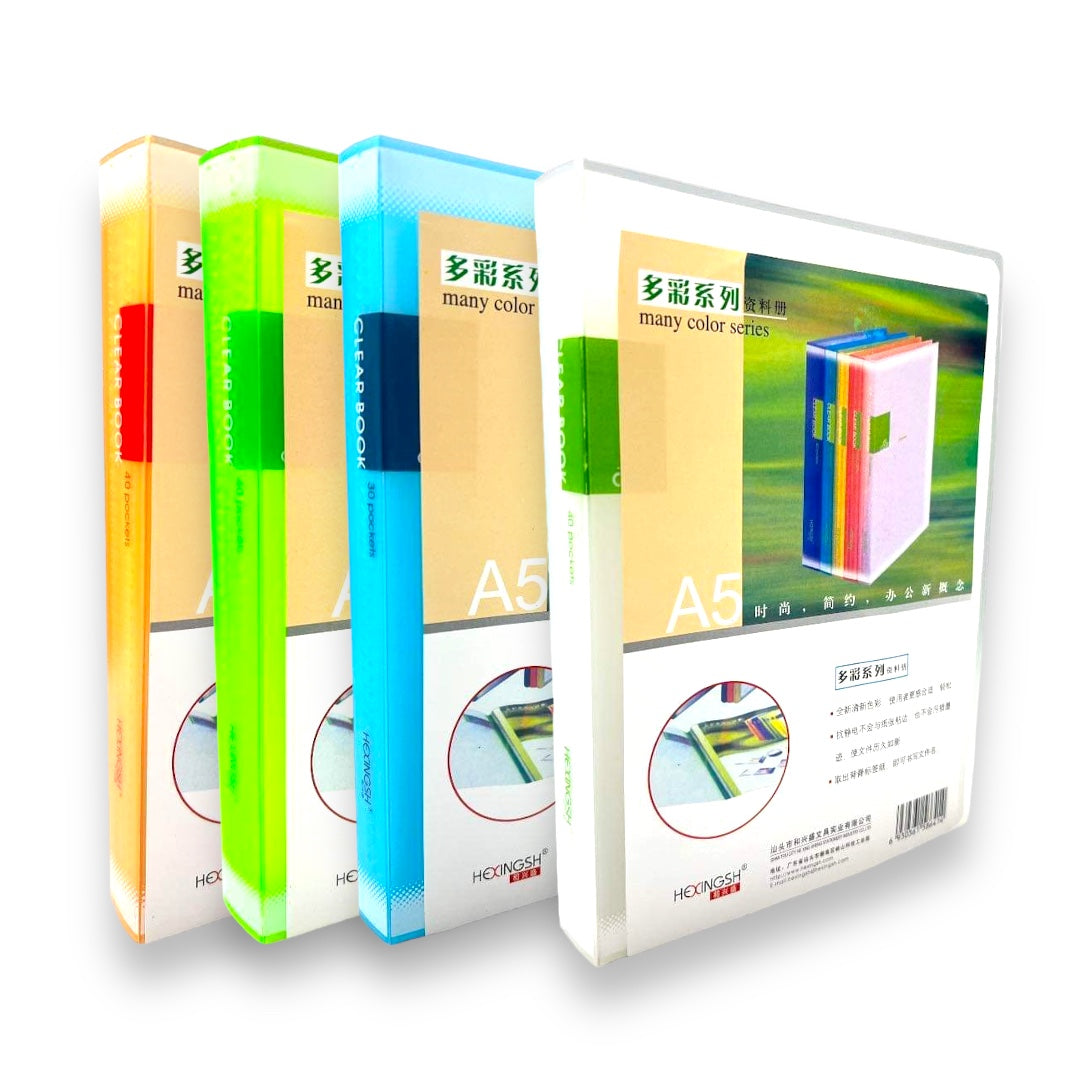 Pocket File A5 Size 40 Pockets Assorted Color || ملف جيوب ٤٠ جيب الوان متنوعه حجم A5