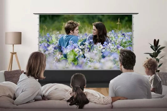 SMQ Electrical Pull Up Projector Screen 4K ( 100 Inch ) 250 CM * 175 CM + Portable || إس إم كيو شاشة عرض بروجكتور كهربائي ستاند أرضي 100 بوصه 250سم*175سم (4k)