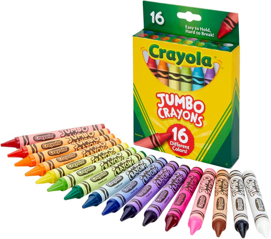 Crayola Jumbo Crayons 16 Color Set || الوان شمعية كرايولا جامبو 16 لون