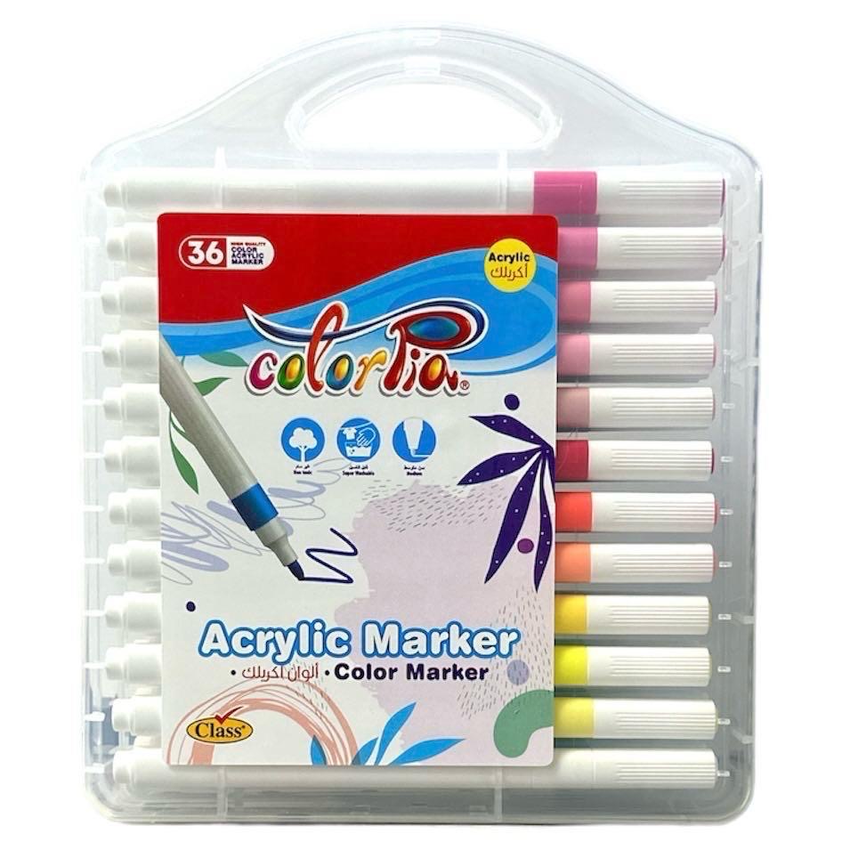 Colorpia Acrylic Markers 36 Colors || الوان اكريليك ماركرز كولوربيا ٣٦ لون