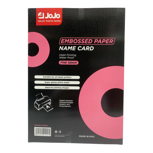Jojo Paper Embossed Name Card A4 Size Fine Grain 300 gsm || ورق جوجو بارز لطباعة البطاقات حجم اي فور سماكة ٣٠٠ جرام