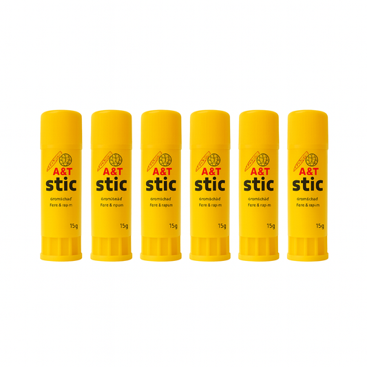 A&T Glue Stic Offer 6 Pcs 15 g || عرض صمغ اي اند تي ستك 6 حبة 15 جرام حجم كبير