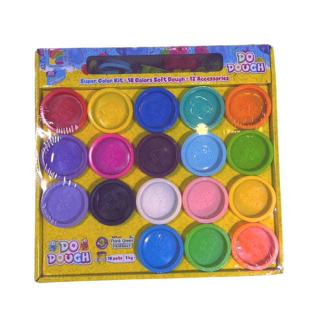 Do Dough Super Color Kit 18 Colors 12 Accessories || مجموعة طين صلصال دو دوه ١٨ لون ١٢ اكسسوار