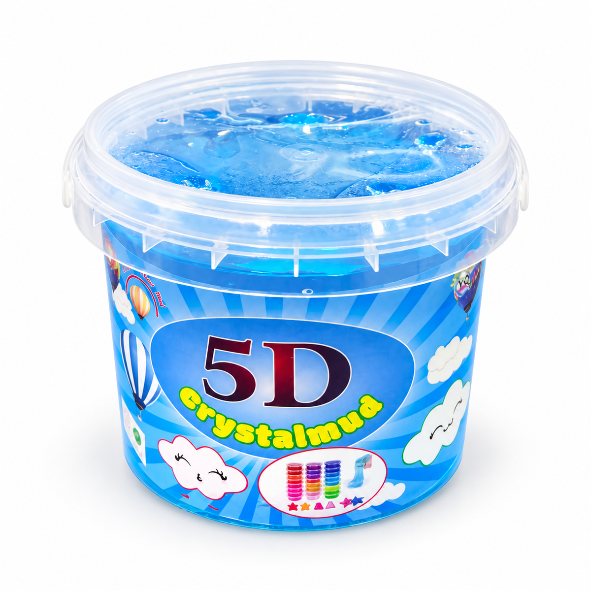 سطل طين كريستال 5D أزرق