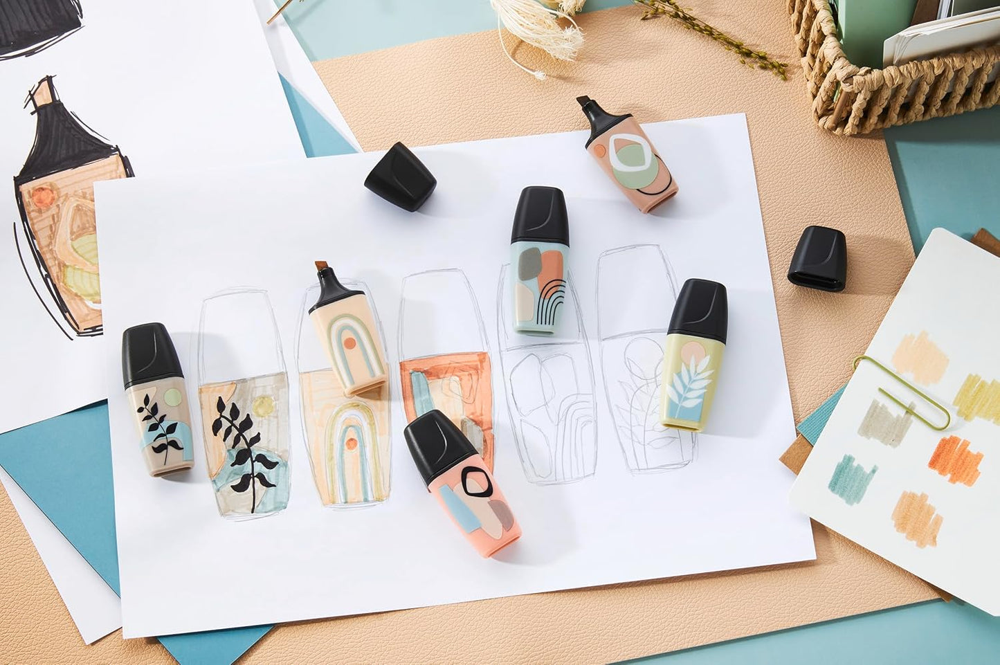 Stabilo Pastel Mini Highlighter Set 5 Colors || مجموعة اقلام فسفوري هاسلايتر ستابيلو باستيل 5 لون