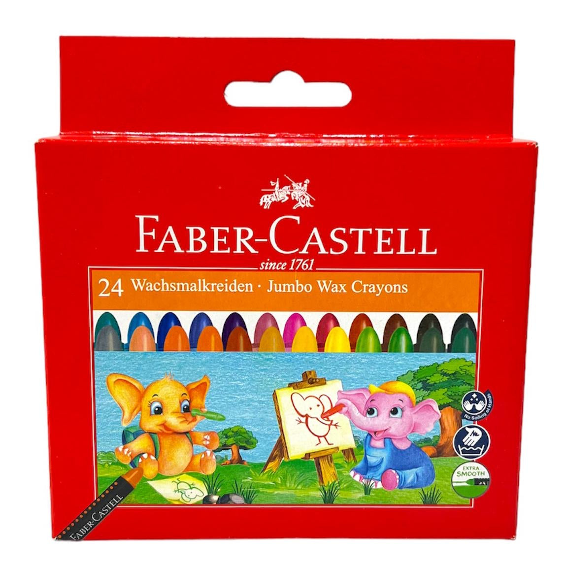 Faber Castell Jumbo Wax Crayons 24 Colors || الوان شمعية فيبر كاستل ٢٤ لون