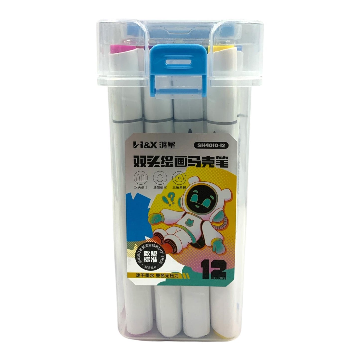 A&T Crazy Astronaut Sketch Marker 12 Colors || الوان سكيتش ماركرز الفضائي ١٢ لون