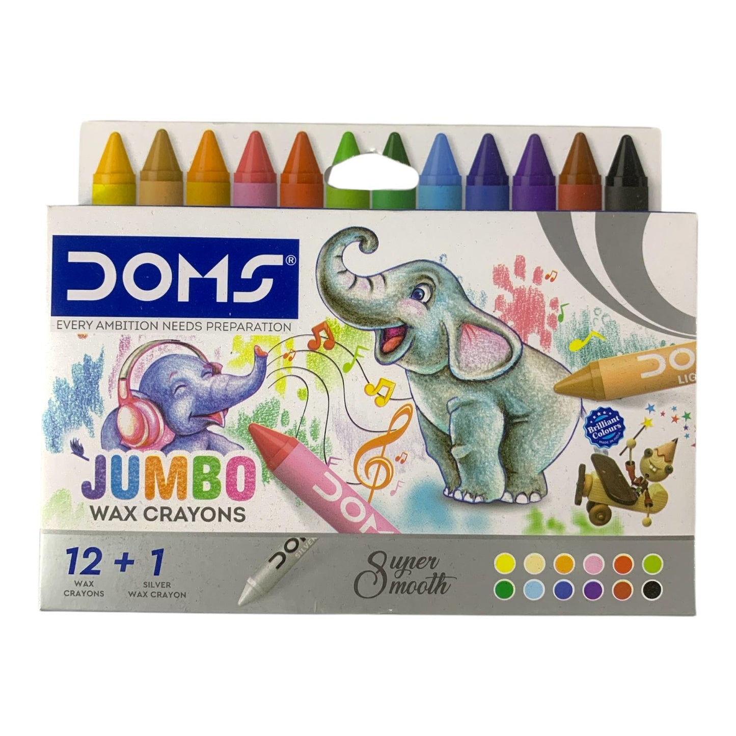 DOMS Jumbo Wax Crayons 12+1 Set || الوان شمعية جامبو دومز 12+1