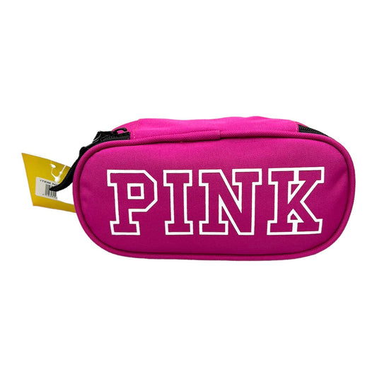 A&T Pencil Case 2 Zippers Pink || مقلمة اي اند تي سحابين لون وردي