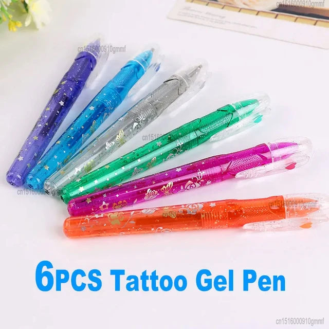 Tatoo Gel Pen 6 Colors || مجموعة اقلام تاتو جل ٦ لون