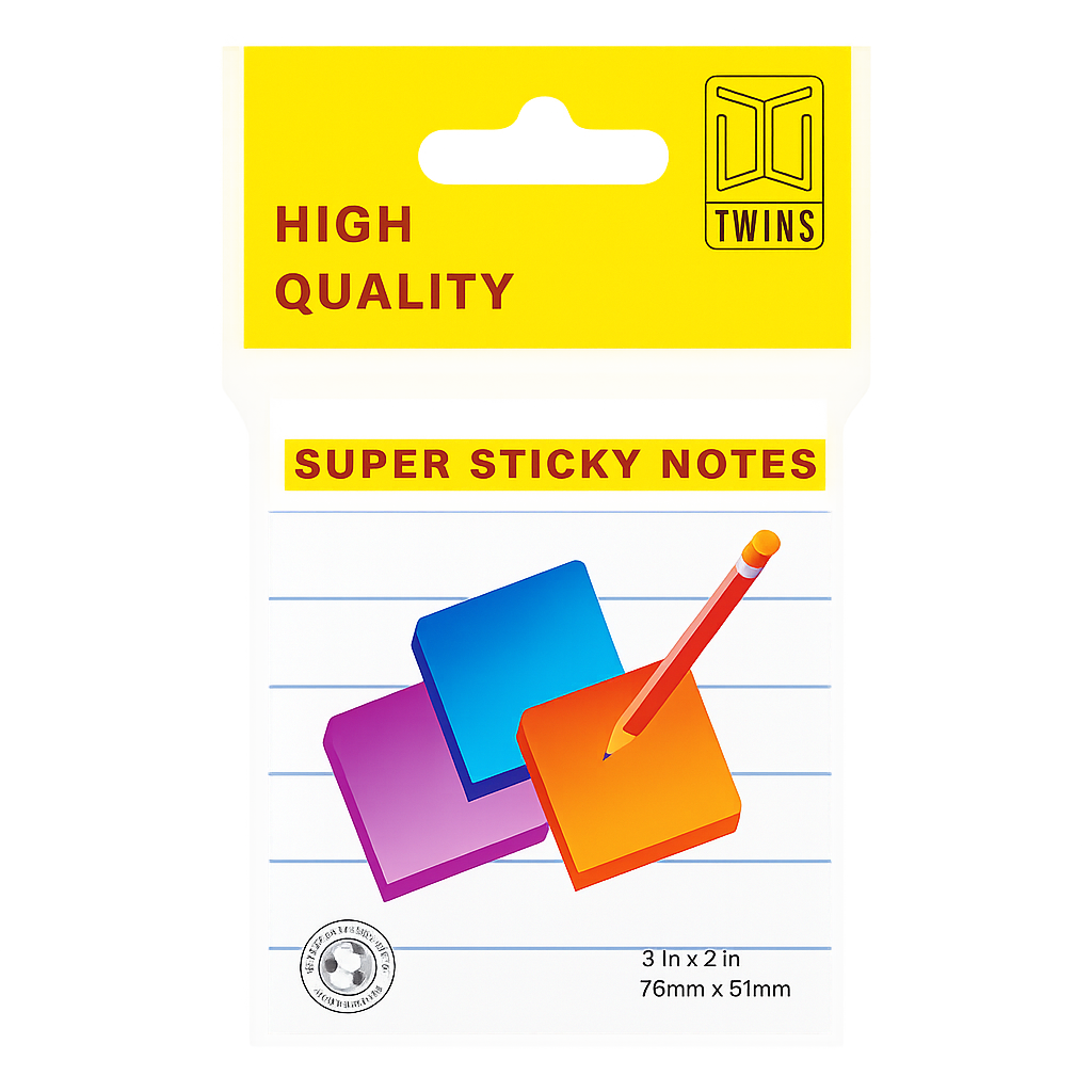 A&T White Lined Super Sticky Notes 2x3 || ورق ملاحظات ستيكي نوت اي اند تي لون ابيض 2*3