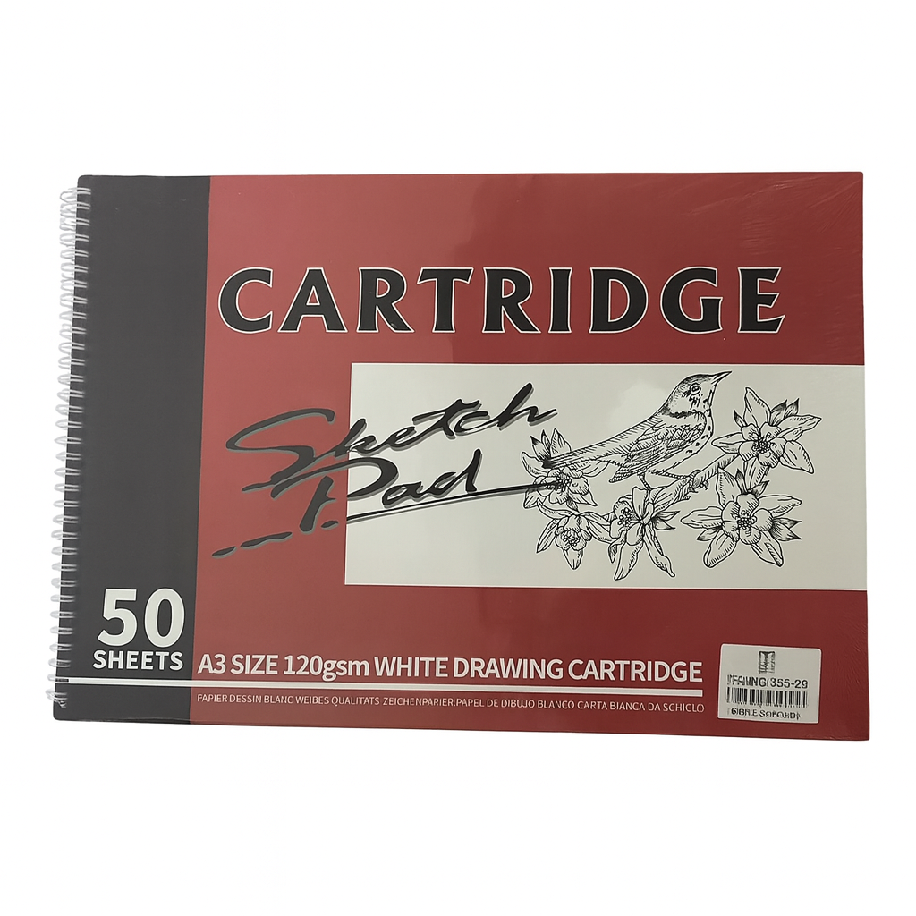 A&T Sketch Pad 50 Pages 120 gsm White Pages A3 Size || دفتر رسم سكتش باد 120 جرام 50 ورقة حجم اي ثري