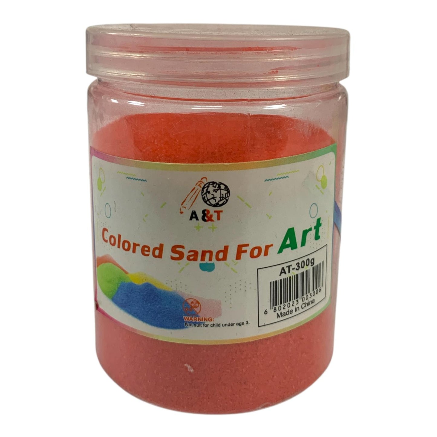 A&T Red Sand Large Size 300 g || رمل ملون اي اند تي كبير 300ج لون احمر