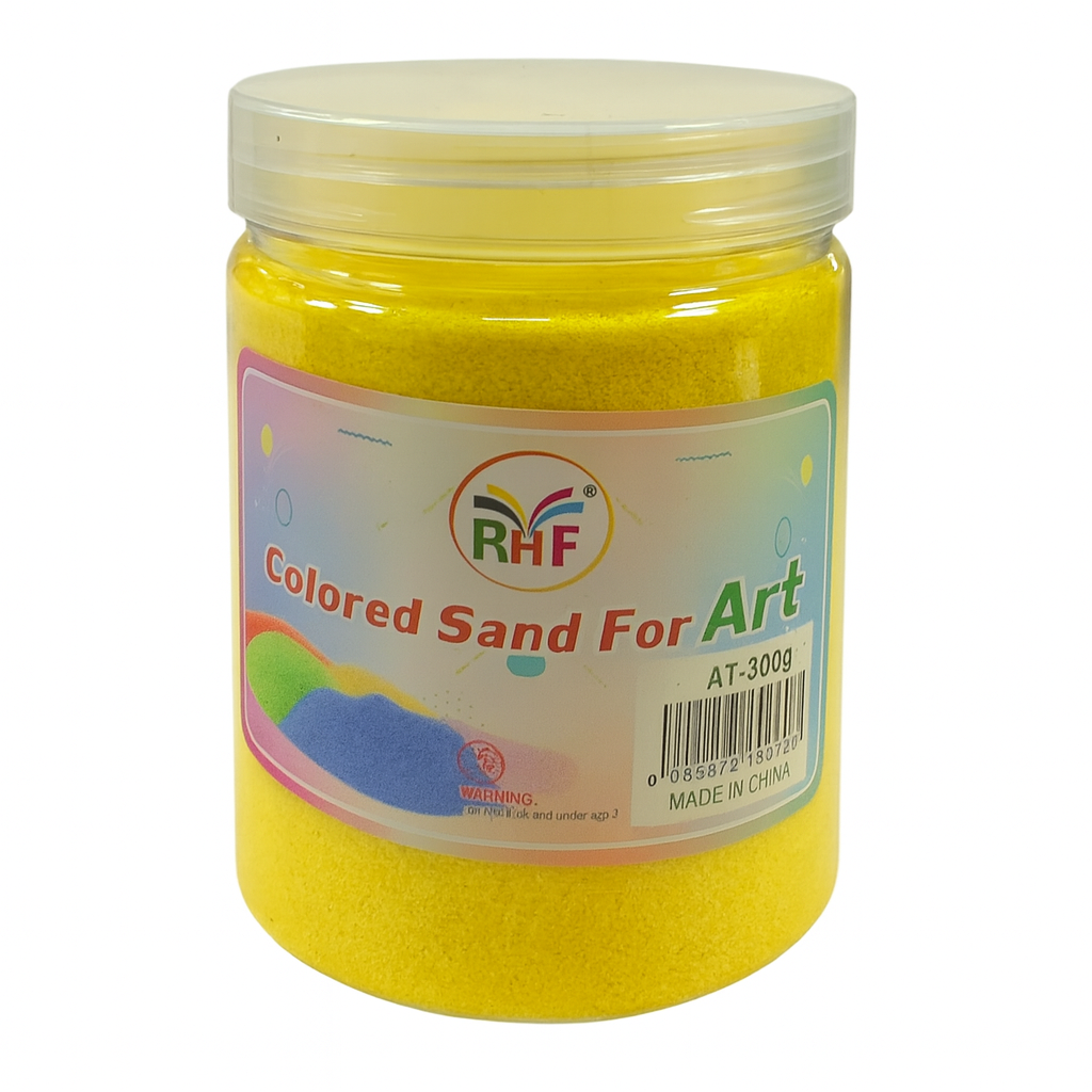 A&T Yellow Sand Large Size 300 g || رمل ملون اي اند تي كبير 300ج لون أصفر