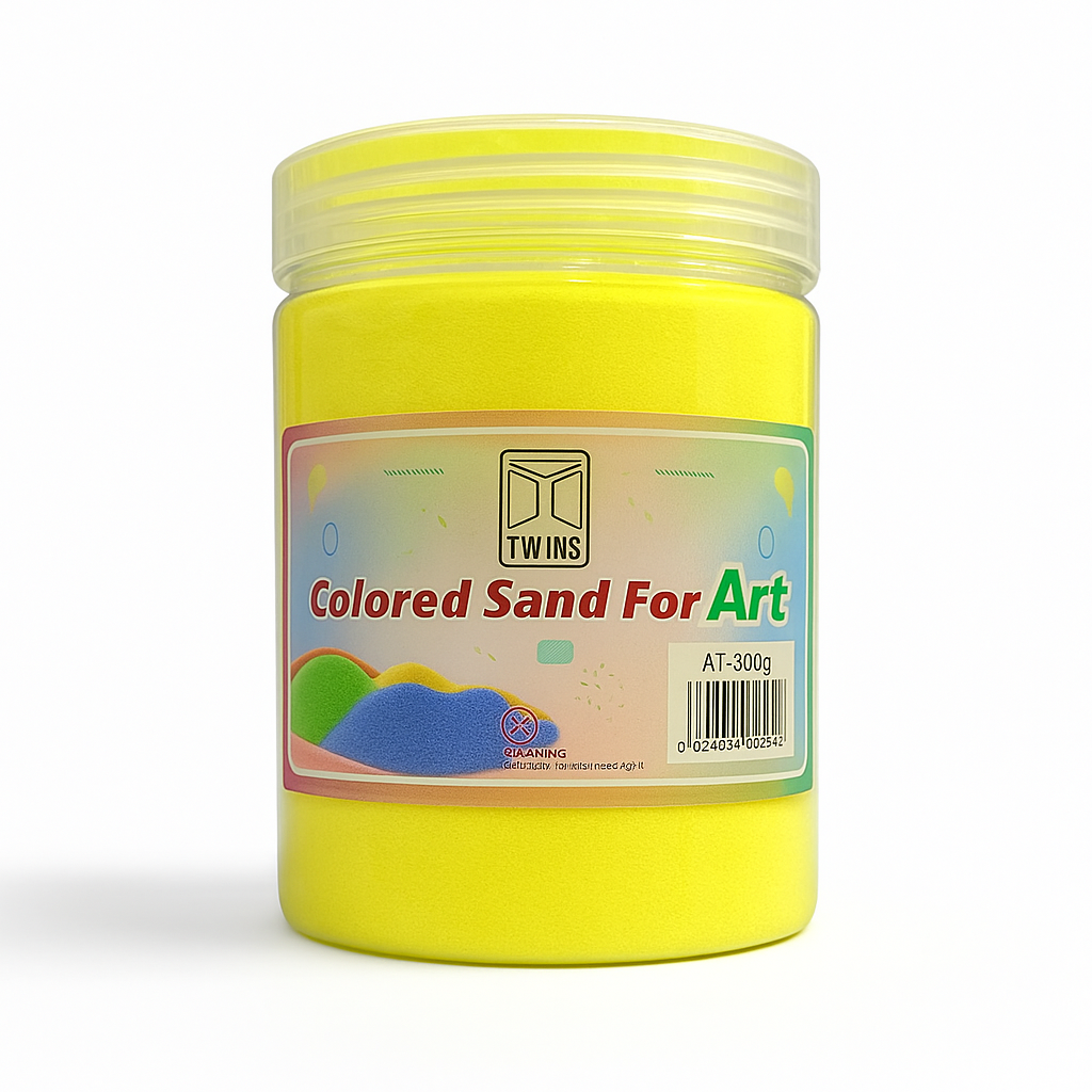 A&T Neon Yellow Sand Large Size 300 g || رمل ملون اي اند تي كبير 300ج لون فسفوري