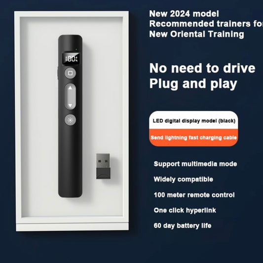 SMQ professional LED Power Point laser pointer (USB Type C) with safety pouch Pink Color || مؤشر ليزر رقمي لاسلكي احترافي للبوربوينت USB TYPE C مع حافظه لون وردي