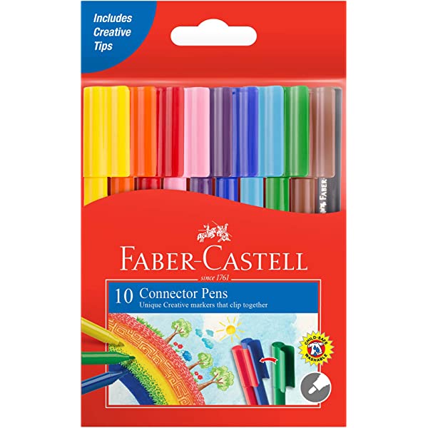 Faber Castell connector markers 10 Colors || الوان شينيه فيبر كاستل كونيكت ١٠ لون