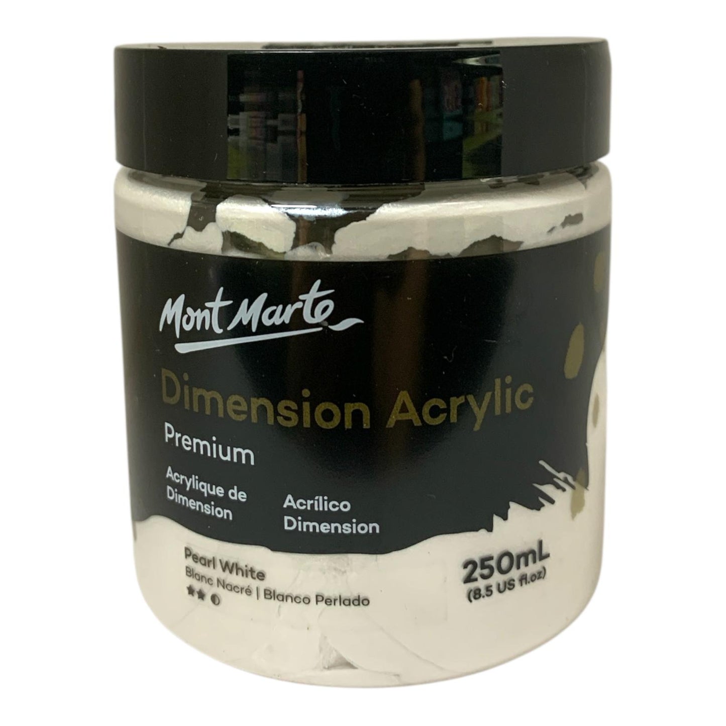 Pearl White Mont Marte Dimension Acrylic Color 250 ml || الوان اكريليك مونت مارت حجم ٢٥٠ مل لون ابيض لؤلؤي