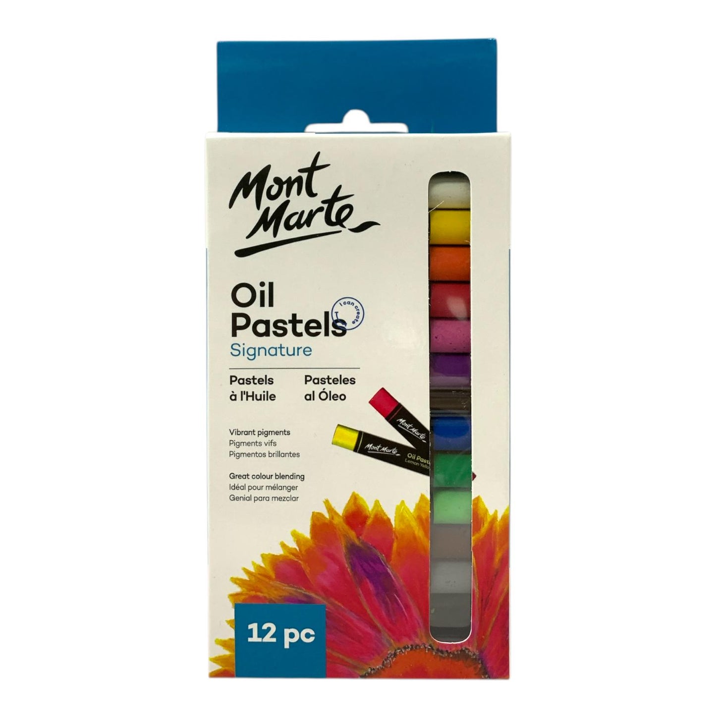 Mont Marte Oil Pastels 12 Colors || الوان باستيل زيتي مونت مارت ١٢ لون