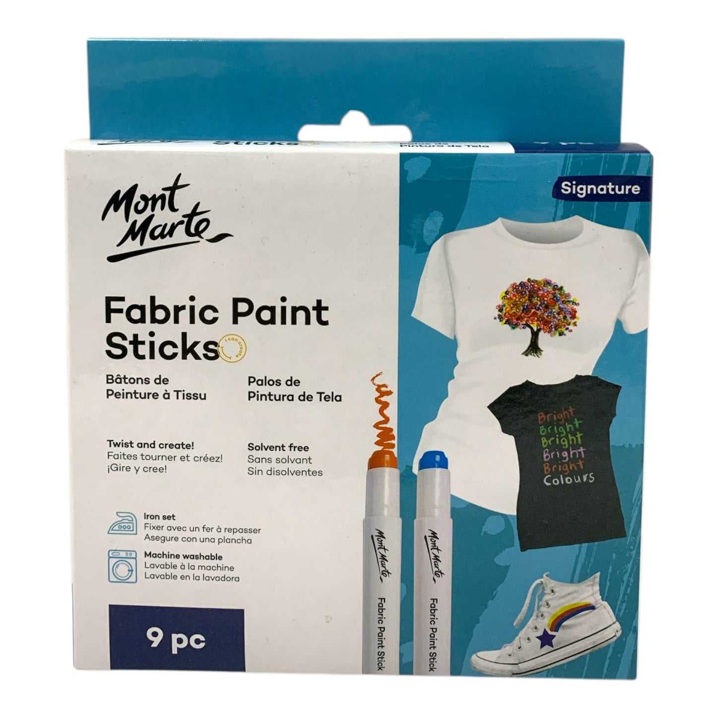 Mont Marte Fabric Paint Sticks 9 pcs || الوان قماش ماركرز مونت مارت ٩ لون
